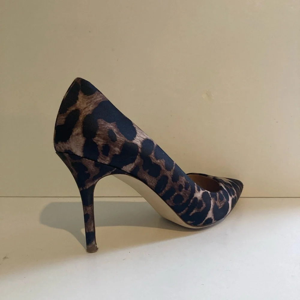 J. Crew Elsie Stiletto pumps in leopard satin